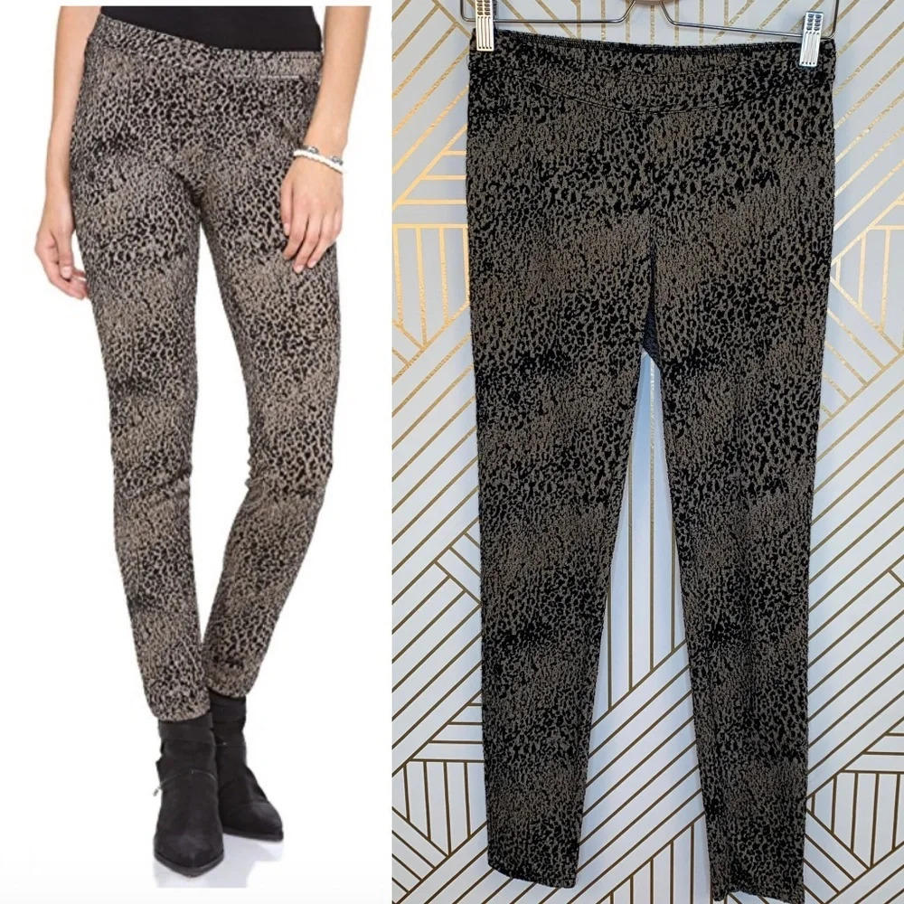 Free People Knit Leggings in Leopard Print Combo